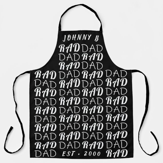Tablier Black Premium RAD DAD fête des pères Funky Fun (Recto)
