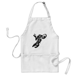 Tablier Black White Pop Art Motocross Motorcyle Sport