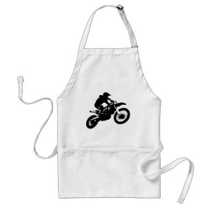 Tablier Black White Pop Art Motocross Motorcyle Sport