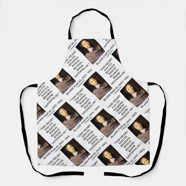 Tablier Blaise Pascal Coeur Raisons Raison Ne Connaît Rien (Recto)