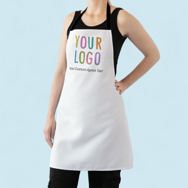 Tablier blanc imprimé sur mesure avec logo Pas de  (MISOOK White Apron with Logo)