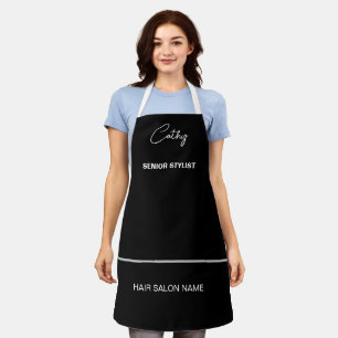 Tablier Blanc Noir Apron Nom D'Entreprise Emploi Employé P