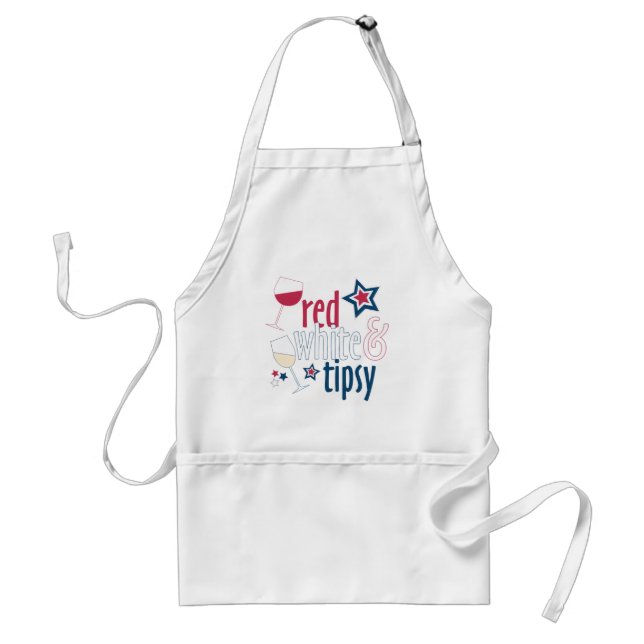 Tablier Blanc rouge et Tipsy | 4 juillet (Devant)