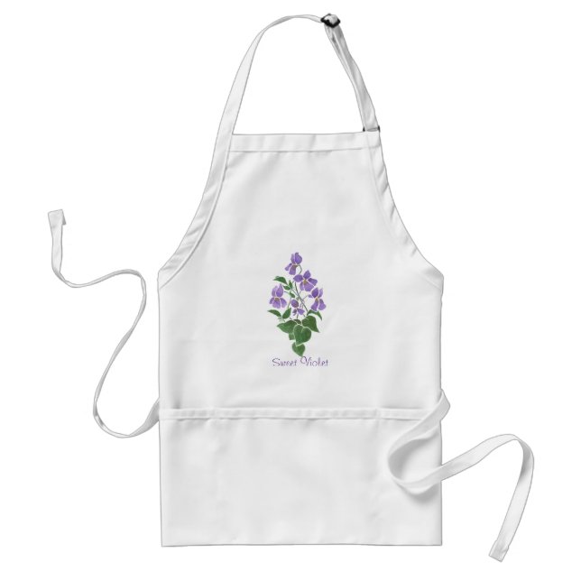 Tablier blanc "Sweet Violet" personnalisé (Devant)