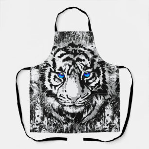 Tablier blanc - Tigre blanc Dessin