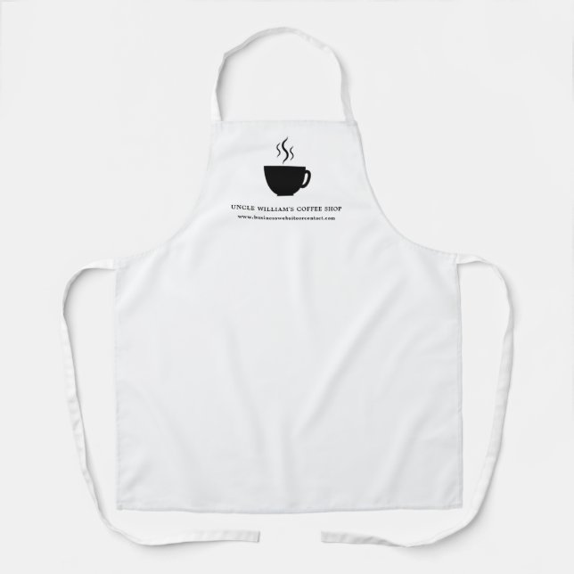 Tablier BLANCHE | Café Café Café Café Cup simple et person (Recto)