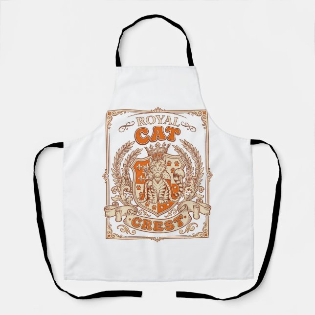 Tablier Blason de chat royal Chat Héraldique Armoiries Vin (Recto)