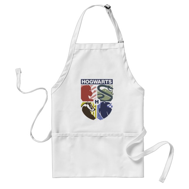Tablier Blason de Poudlard™ vintage tamponné (Devant)