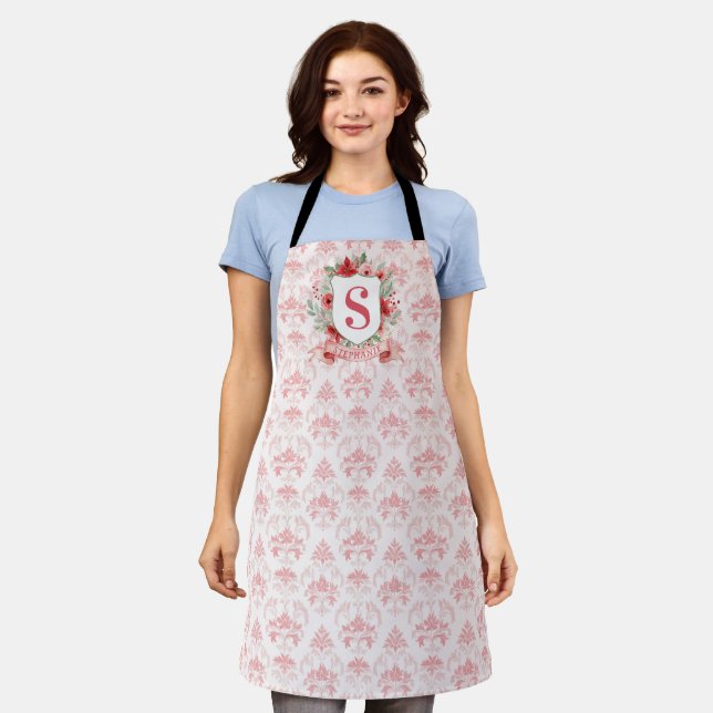 Tablier Blason de vacances Grandmillennial | Monogramme de (Porté)