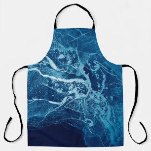 Tablier Bleu Abstrait. Bleu et blanc Blots. Effacer w