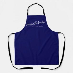 Tablier bleu avec logo Santa Fe Foodies