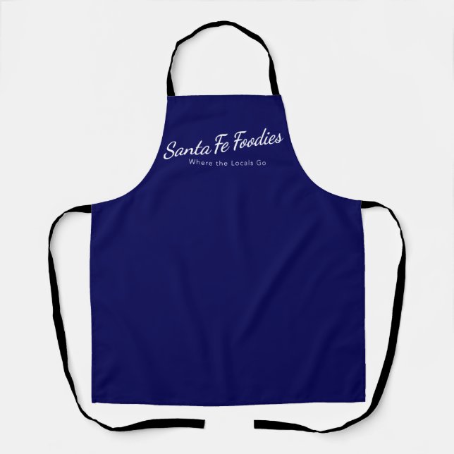 Tablier bleu avec logo Santa Fe Foodies (Recto)