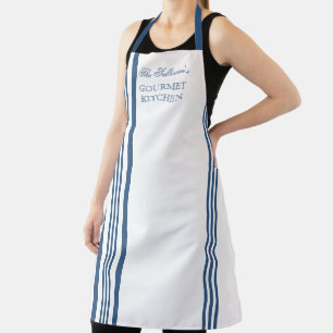 Tablier Bleu - Bleu Nom blanc