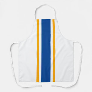 Tablier Bleu Bleu Profond Nautique Bleu Jaune Frappe De Co