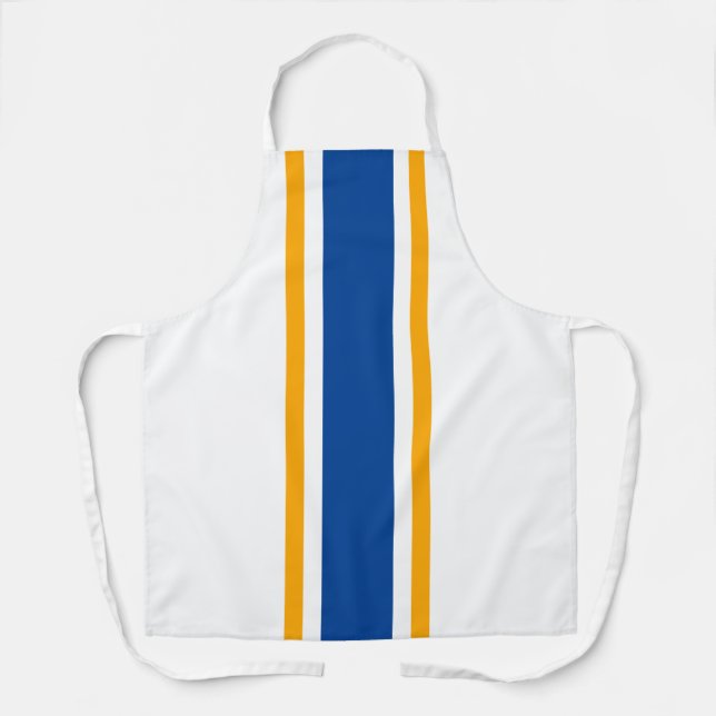 Tablier Bleu Bleu Profond Nautique Bleu Jaune Frappe De Co (Recto)