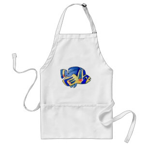 Tablier Bleu Cartoon Papillon Poisson