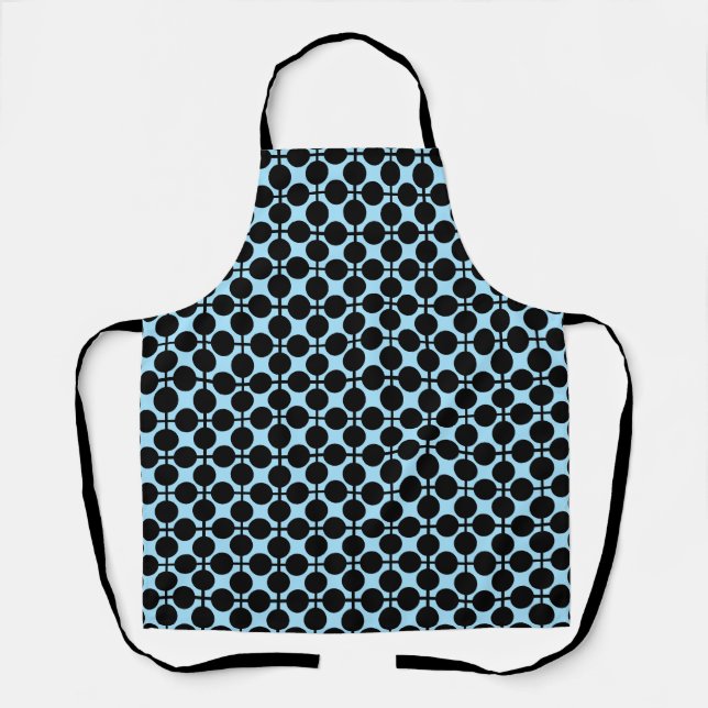 Tablier Bleu clair avec géométrie noire (Recto)