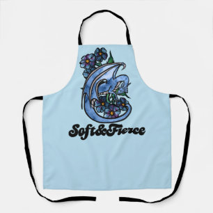Tablier Bleu dragon doux et vert