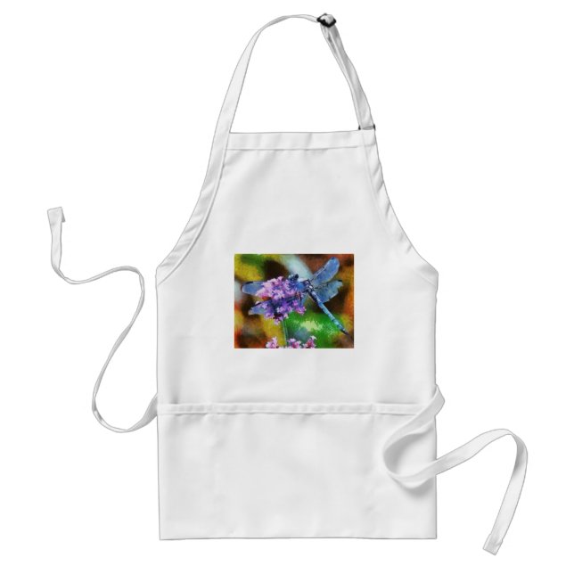 Tablier Bleu dragonfly sur Garlic Dot Art sauvage (Devant)
