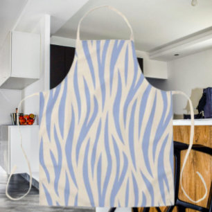 Tablier Bleu et beige Zebra Stripe Apron - Impression élég