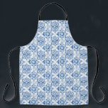 Tablier Bleu et blanc Italien aquarelle carreaux motif<br><div class="desc">Bleu et blanc Italien aquarelle carreaux motif</div>