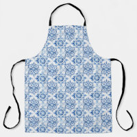 Bleu et blanc Italien aquarelle carreaux motif
