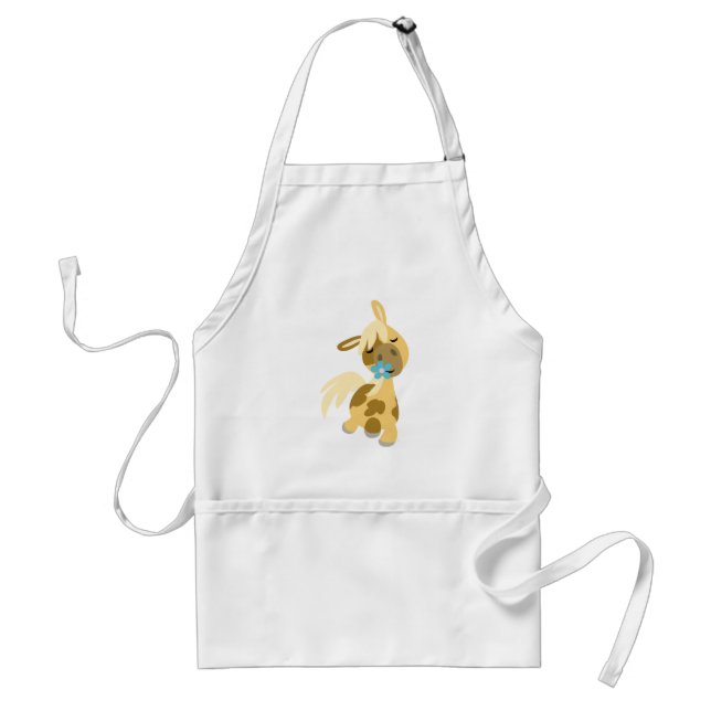 Tablier Bleu Fleur et mignonne caricature Pony Apron (Devant)