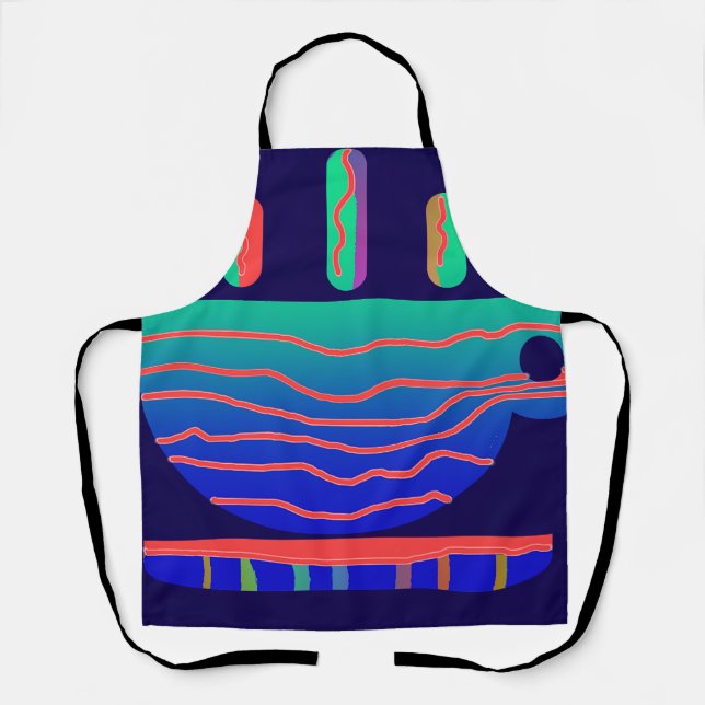 Tablier Bleu Gradient Coffee Breve (Recto)