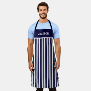 Tablier Bleu marine et rayures blanches
