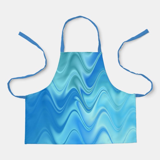 Tablier Bleu Ondulé Abstrait (Recto)