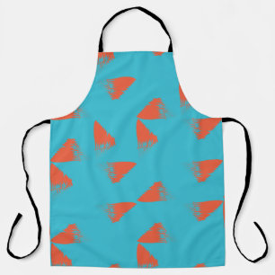 Tablier Bleu, orange, dynamique, motif géométrique tendanc