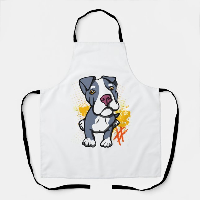 Tablier Bleu Pit Bull (Recto)