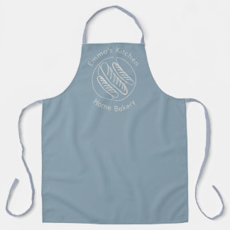 Tablier bleu poussiéreux de boulangerie maison per