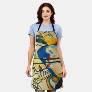 Tablier Bleu rouge jaune Kandinsky peinture Abstraite