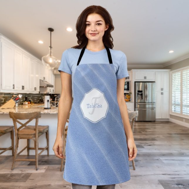 Tablier Bleu Sable Ripples Espace Personnalisé (Blue Sand Ripples Personalized Apron)