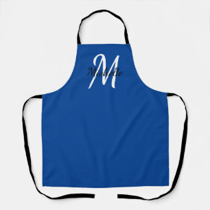 Tablier Bleu simple Monogramme classique tendance