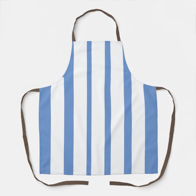 Tablier Bleu Vertical Et Blancs (Recto)