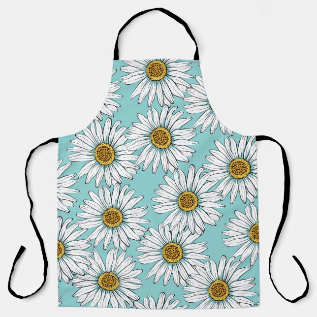Tablier Bleu Vintage marguerite (Recto)