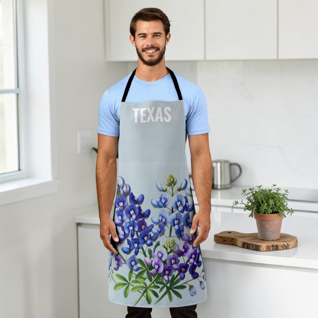 Tablier Bleus Bleuets Texas Floral État Texan  (Créateur téléchargé)