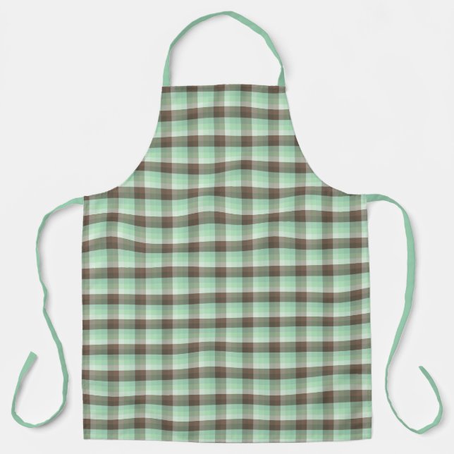 Tablier Bloc de couleur menthe chocolat rayures carreaux  (Recto)