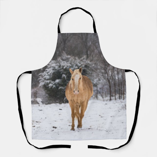 Tablier Blonde Horse Walk Dans L'Apron De Neige (Recto)