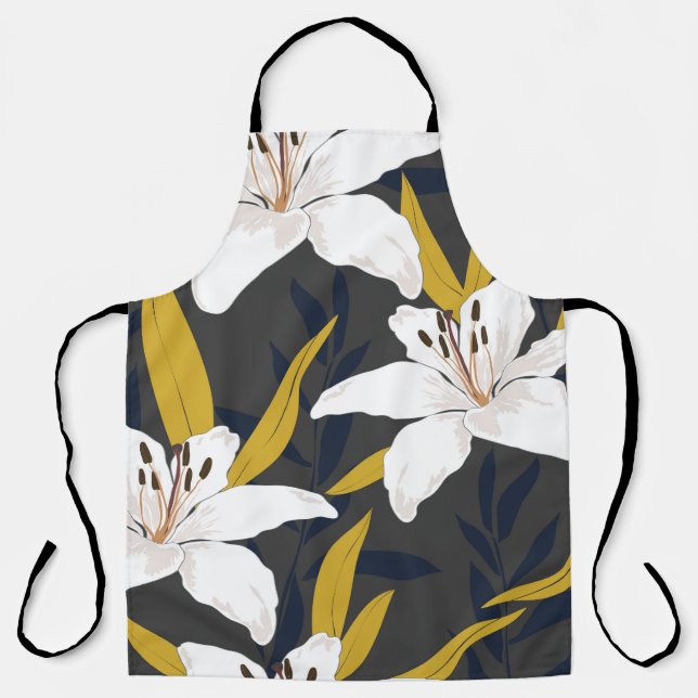 Tablier Blossom Lily : Flore tendance sans couture. (Recto)