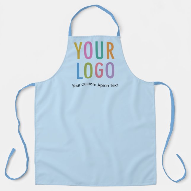 Tablier Blue Apron personnalisé avec texte de nom de logo  (Recto)