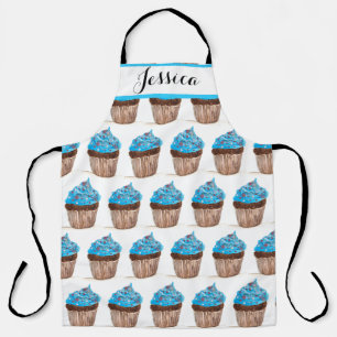 Tablier Blue Cupcake Food Dessert Gâteaux Baker Cute Adult