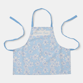 Tablier Blue Daisy Floral Girls Custom Apron
