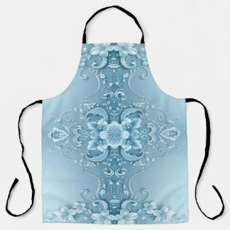 Tablier Blue Decorative Floral Apron