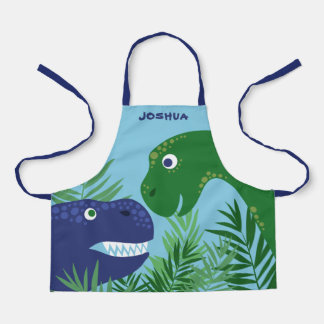 Tablier Blue & Green Dino Ajouter un nom