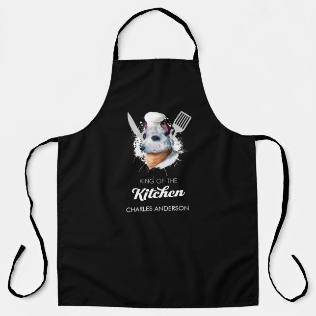 Tablier Blue Heeler King of the Kitchen Cuisine Chien Chef (Recto)