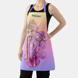 Tablier Blue Irises Floral Art déçu Personnalisé