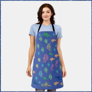 Tablier Blue Ocean Marine Life Thème Apron